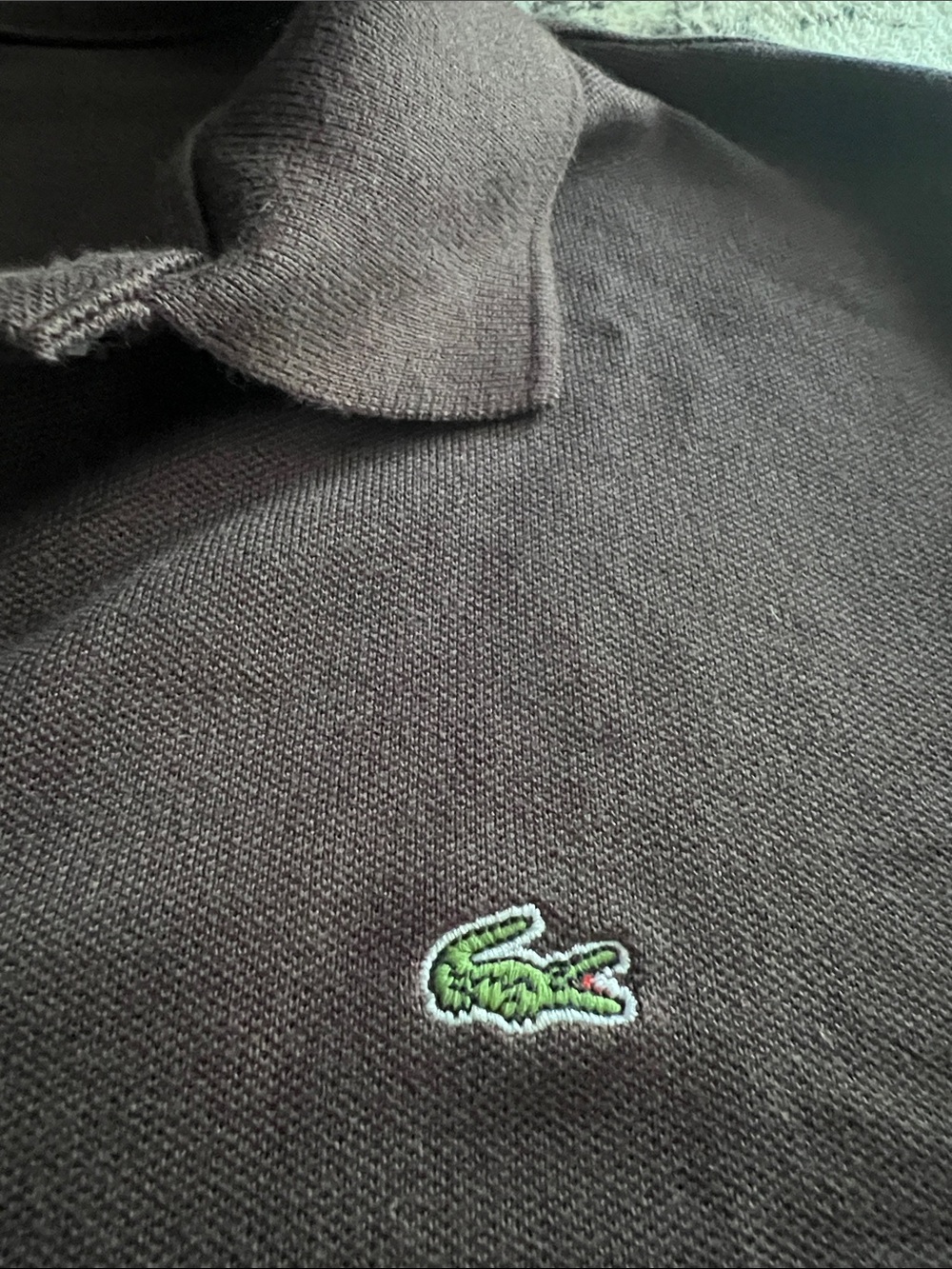 Lacoste Long Sleeve Polo in Deep Brown - Picture 3 of 4